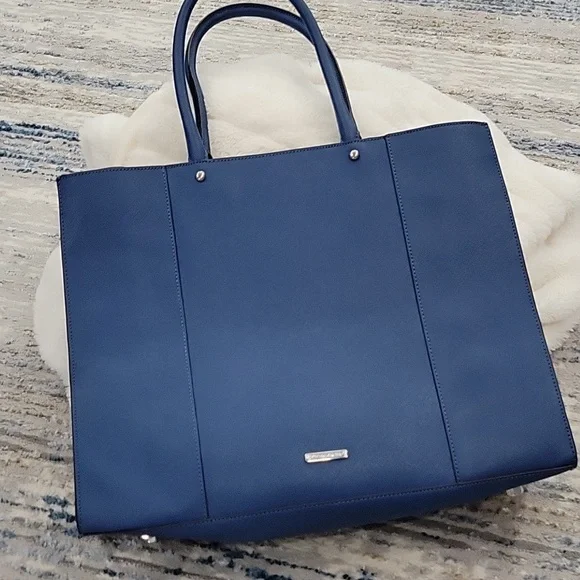 New! Never used! Rebecca Minkoff large blue leather handbag/tote - Picture 4 of 5